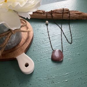 Artist Designed Long Natural Red Jasper Necklace